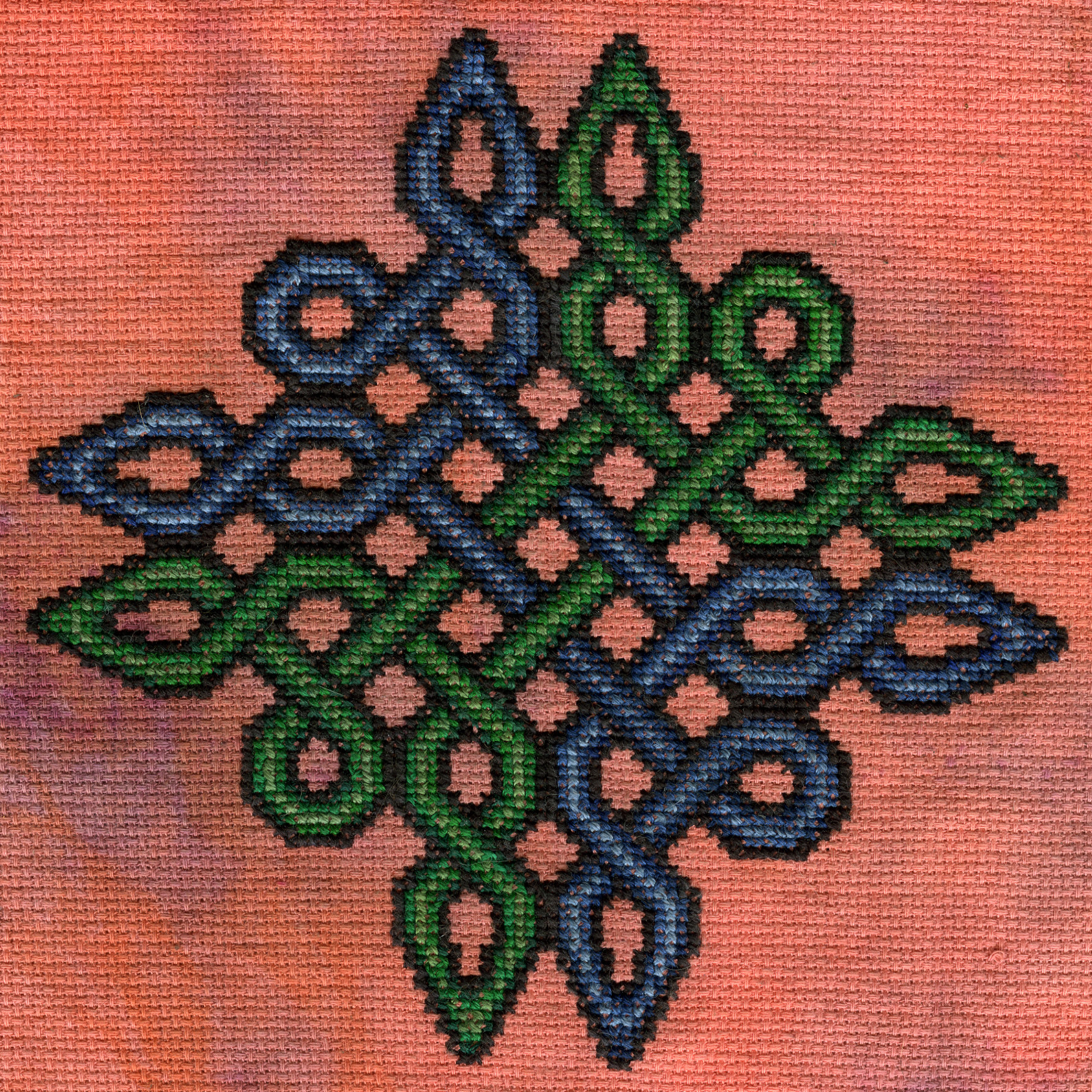 Binary System - Emerald and Sapphire on Hand-Dyed